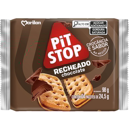 Biscoito Pit Stop Marilan Recheado Chocolate 98g