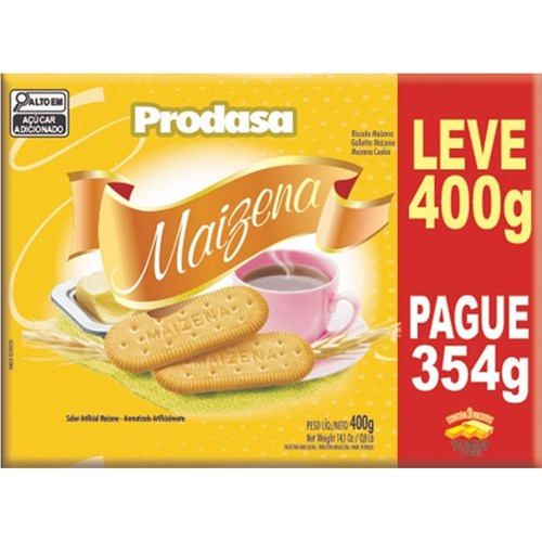 Biscoito Prodasa Maizena Leve 400g Pague 354g