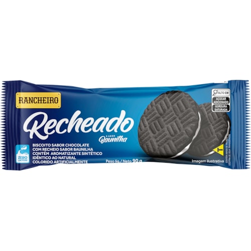 Biscoito Rancheiro Recheado Sabor Baunilha 90g