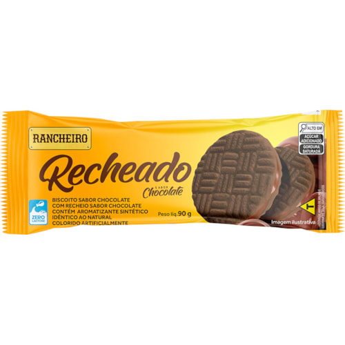 Biscoito Rancheiro Recheado Sabor Chocolate 90g