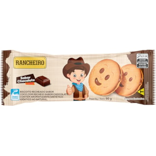 Biscoito Rancheiro Recheado Sabor Chocolate + Coco 90g