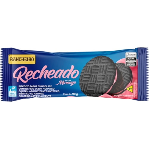 Biscoito Rancheiro Recheado Sabor Morango 90g