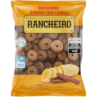 Biscoito Rancheiro Rosquinha Sabor Banana Com Canela 300g