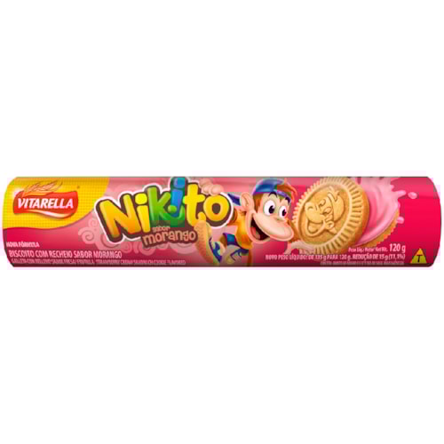 Biscoito Recheado Nikito Morango 120g