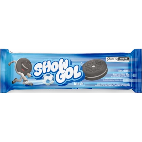 Biscoito Recheado Show Gol Black Sabor Baunilha 76g
