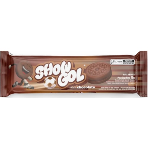 Biscoito Recheado Show Gol Sabor Chocolate 76g