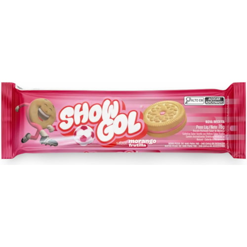 Biscoito Recheado Show Gol Sabor Morango 76g