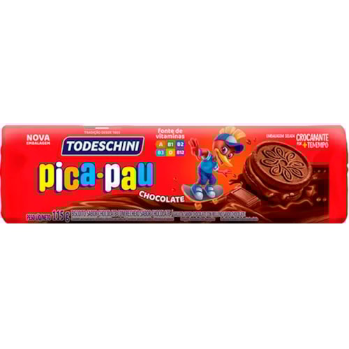 Biscoito Recheado Todeschini Sabor Chocolate 115g