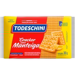 Biscoito Todeschini Cream Cracker Sabor Manteiga 360g