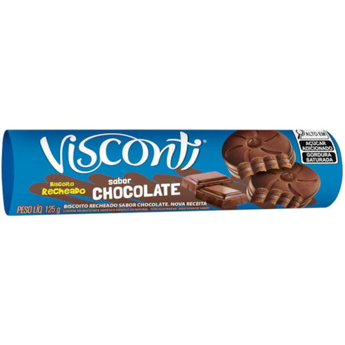 Biscoito Visconti Recheado Chocolate 125g