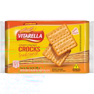 Biscoito Vitarella Cream Cracker Crocks Tradicional 350g
