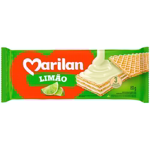 Biscoito Wafer Marilan Limão 80g