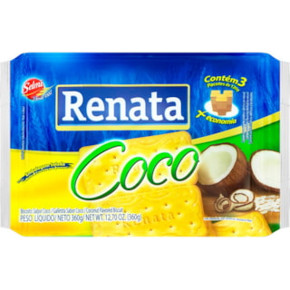 Biscoitos Renata Laminados Coco Doces 360g