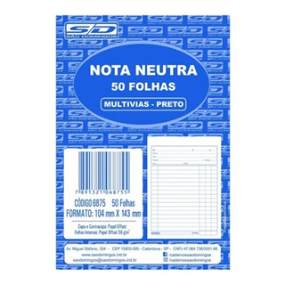 Bloco Nota Neutra São Domingos Azul 1/36 25x2Fl