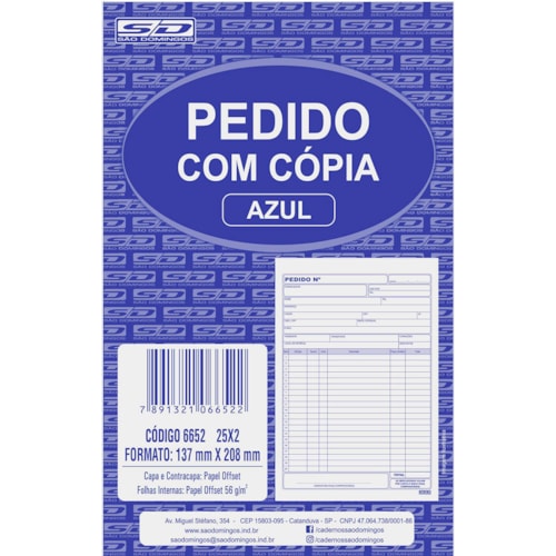 Bloco Pedido São Domingos 02 Vias 25x2FL 1/18