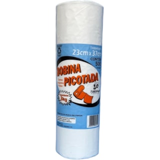 Bobina de Plástico Picotada Tubespack Rolo 3Kg 500Un