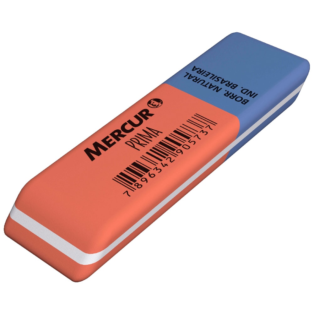 Borracha Escolar Mercur Prima 2 Cores - 4 Unidades - Destro