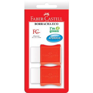Borracha Faber-Castell Pequena Com Capas Plásticas 2Un