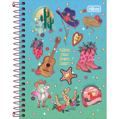 Caderno 1/4 Tilibra West Girl 1 Matéria 80 Folhas