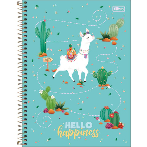 Caderno 1 Matéria Espiral Capa Dura Universitário Tilibra Hello! 80Fls