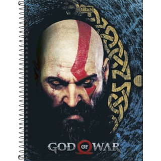 Caderno 10 MT God of War Capa Dura Universitário Tilibra 200 Folhas