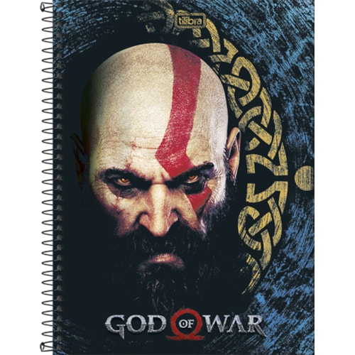 Caderno 10 MT God of War Capa Dura Universitário Tilibra 200 Folhas