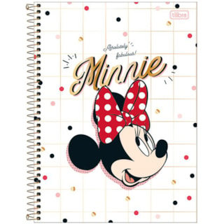 Caderno 10 MT Minnie Espiral Capa Dura Colegial Tilibra 160 Folhas