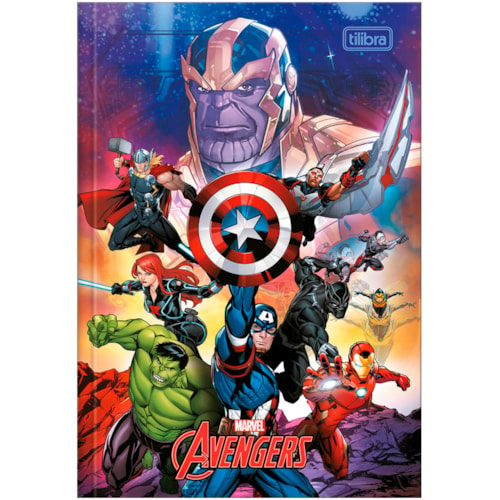 Caderno Brochura Tilibra Avengers 1/4 Capa Dura 48 Folhas