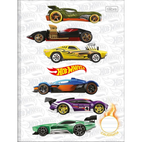 Caderno de Caligrafia Tilibra Brochura Hot Wheels Capa Dura 40 Folhas