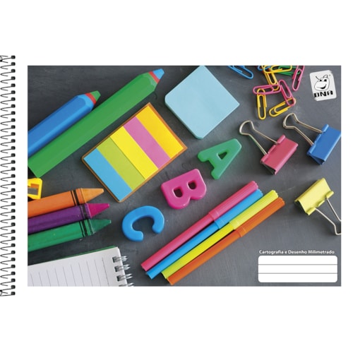 Caderno de Cartografia Milimetrado DNA Capa Dura 60 Folhas