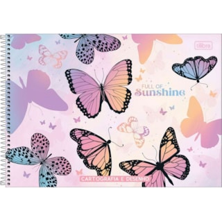 Caderno de Cartografia Tilibra Espiral Daisy Capa Dura 80 Folhas