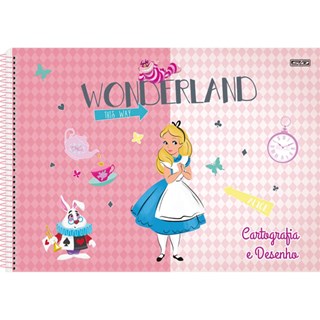 Caderno de Desenho Alice no País das Maravilhas São Domingos 60Fl