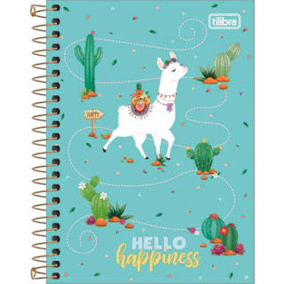 Caderno Espiral Capa Dura 1/4 Hello! Tilibra 80 Folhas