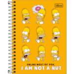 Caderno Espiral Capa Dura 1/4 Simpsons Tilibra 80 Folhas
