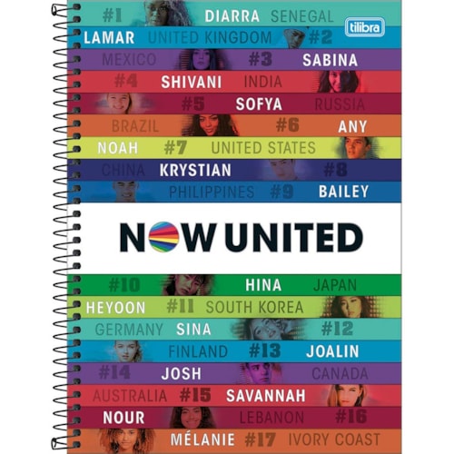 Caderno Espiral Universitário Tilibra 1 Matéria Now United 80 Folhas