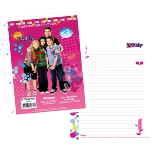 Caderno/Fichário Foroni iCarly 96 Fl