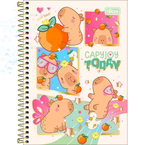 Caderno Infantil Tilibra Capyclub 1/4 Espiral Capa Dura 80FL