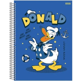 Caderno São Domingos Capa Dura Donald 1 Matéria 80 Folhas