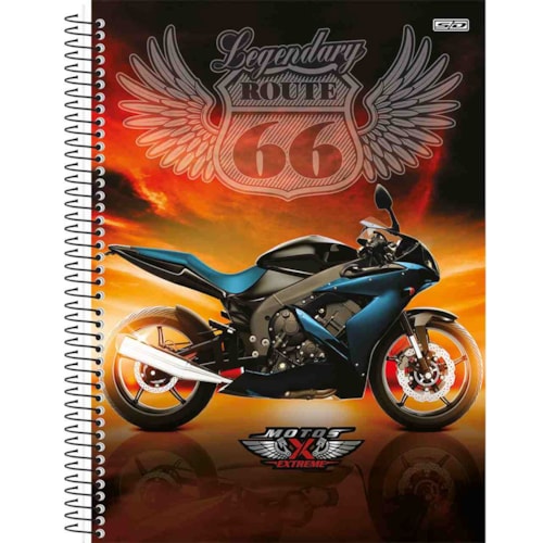 Caderno São Domingos Universitário Moto Extreme 1Mt 80Fl