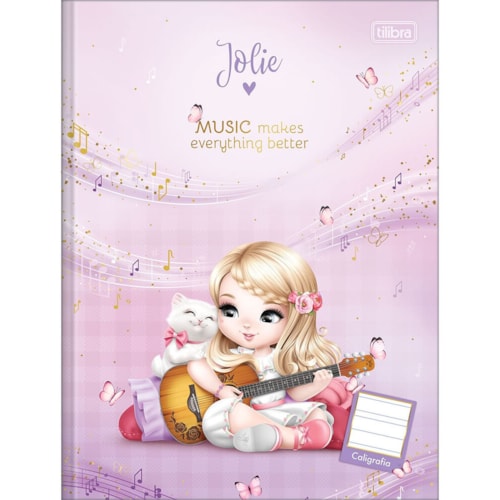 Caderno Tilibra Caligrafia Infantil Jolie Capa Dura 40 Folhas