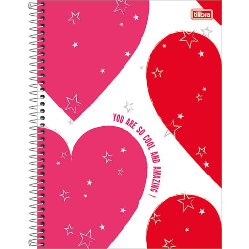 Caderno Tilibra Capa Dura Universitário 10 MT Love Pink 200 FLS