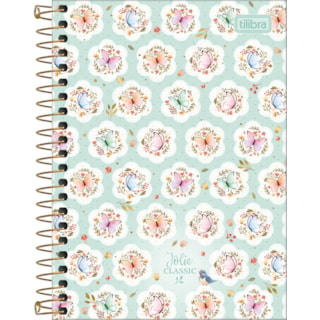 Caderno Tilibra Espiral 1/4 Jolie Class Capa Dura 80 Folhas