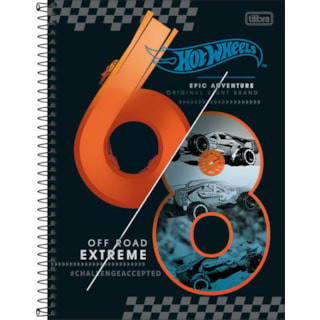 Caderno Tilibra Espiral Capa Dura 1/4 Hot Wheels Concept 80 Folhas