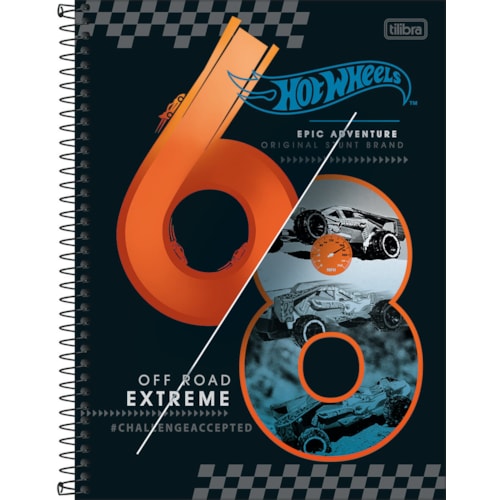 Caderno Tilibra Espiral Capa Dura 1/4 Hot Wheels Concept 80 Folhas