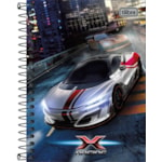 Caderno Tilibra Espiral Capa Dura 1/4 X-Racing 80 Folhas