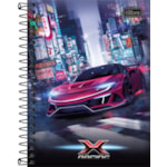 Caderno Tilibra Espiral Capa Dura 1/4 X-Racing 80 Folhas