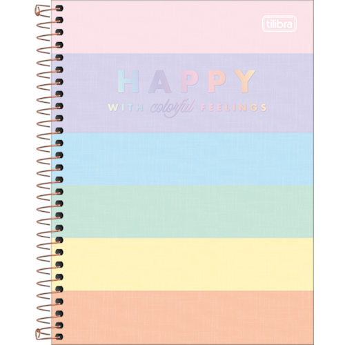 Caderno Tilibra Espiral Capa Dura Universitário 10 MT Happy 160 Fls