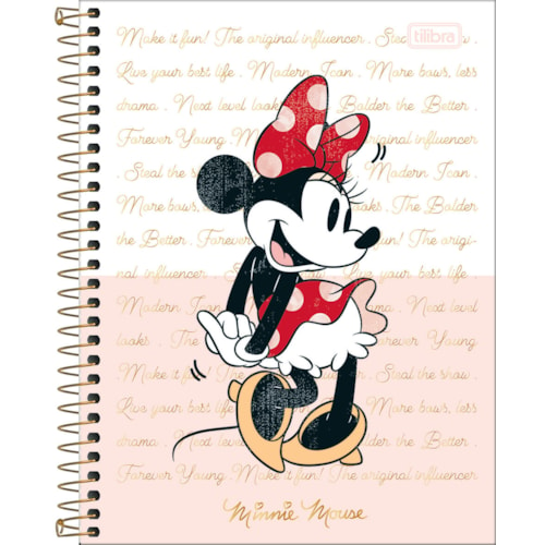 Caderno Tilibra Minnie Capa Dura Universitário 1 Matéria 80Fl