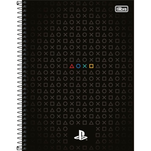 Caderno Tilibra PlayStation Espiral Capa Dura 1/4 80 Folhas