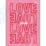 Caderno Tilibra Universitário Brochura Capa Dura Love Pink 96 Folhas